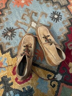 Free People Tan Suede Espadrille Lace-Up Shoes